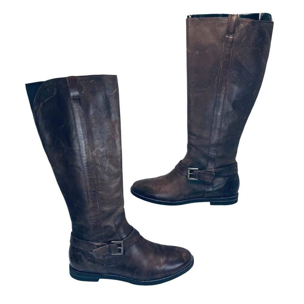Cole Haan Nike Air‎ Riding Boots Women's 7.5B Brown Leather Equestrian Chic
